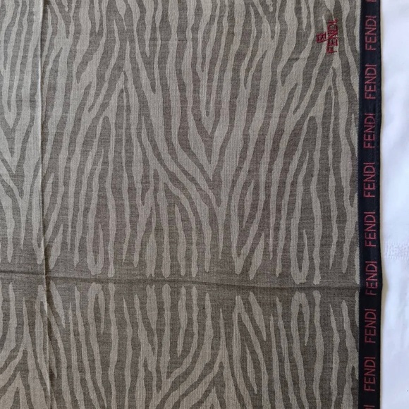 Fendi Authentic Tiger Print Cotton Scarf 18”x18” - Picture 2 of 6